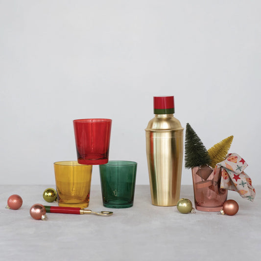Holiday Low Ball Drinking Glasses