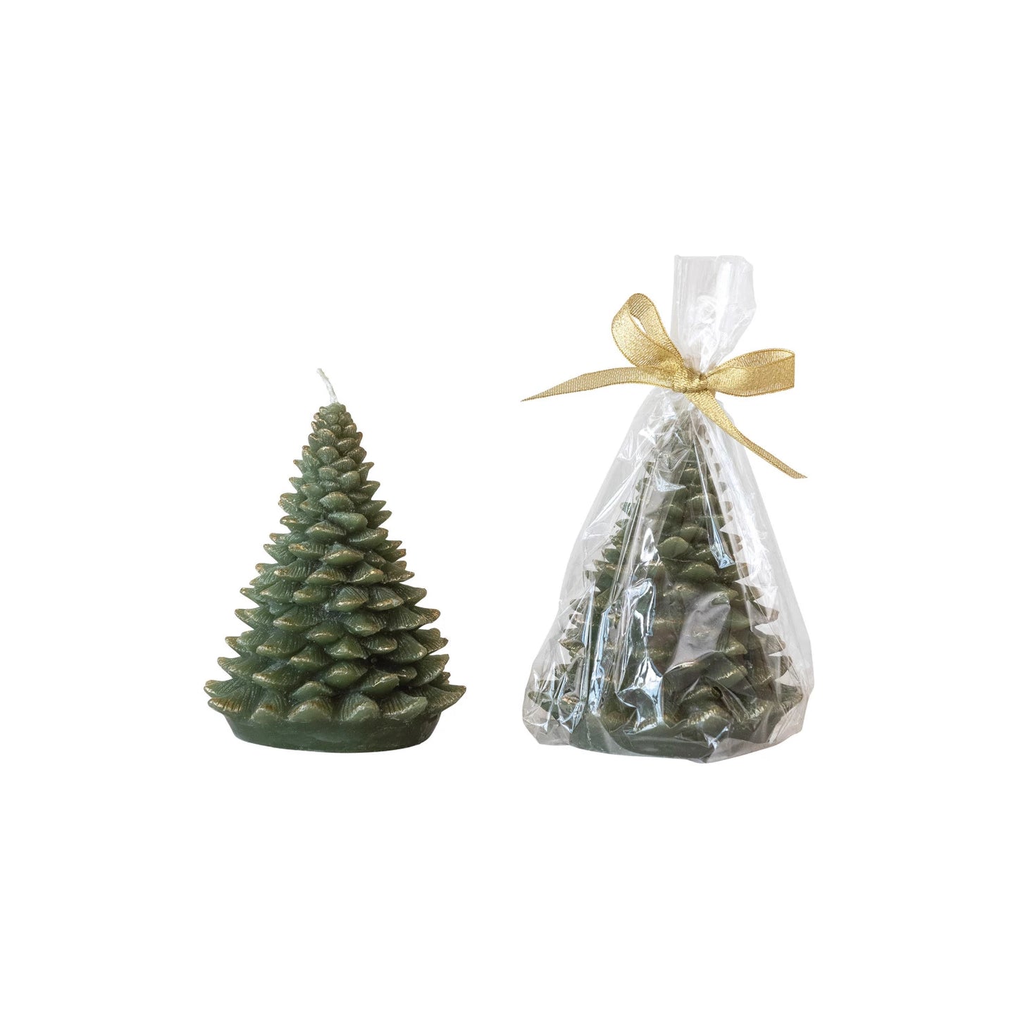 Unscented Tree Shaped Candle w/ Gold Tips
