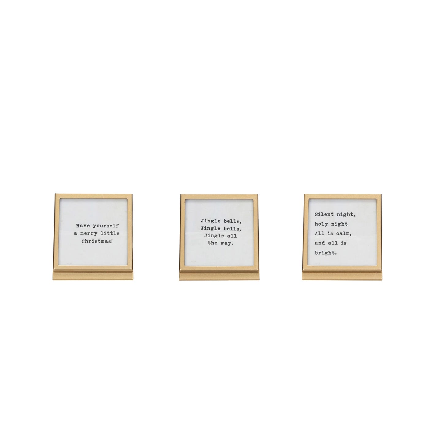 Metal & Glass Frame W/ Holiday Sayings