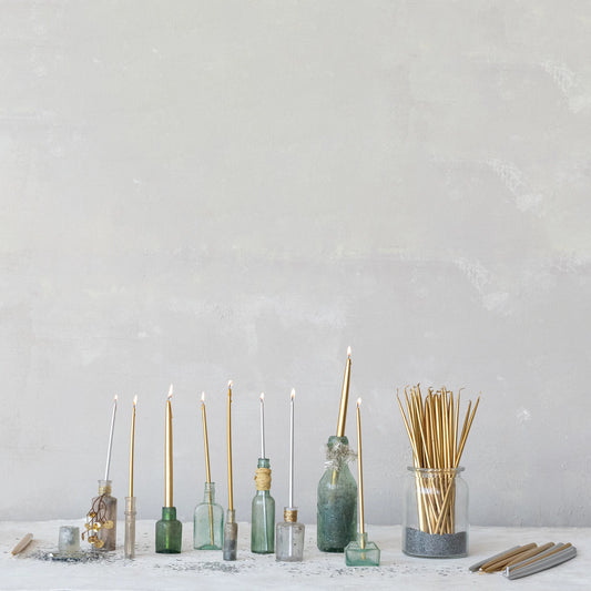 Unscented Gold Thin Taper Candles