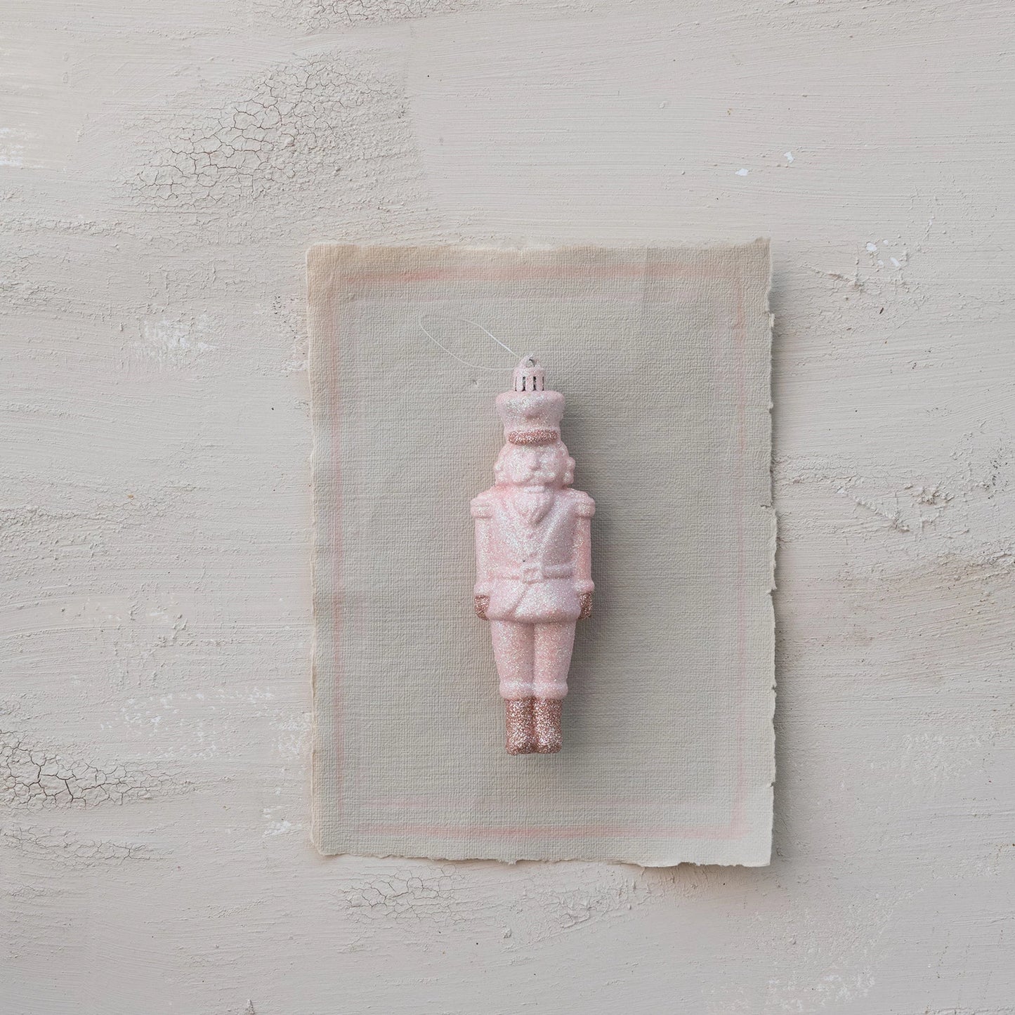 Pink Glitter Soldier Ornament