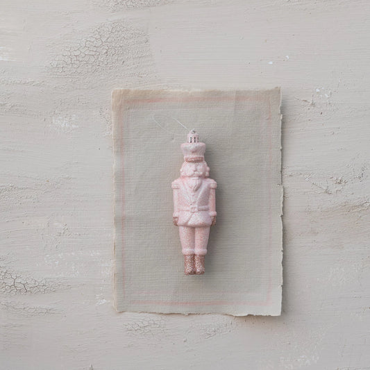 Pink Glitter Soldier Ornament