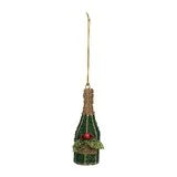 Beaded Wire Champagne Bottle Ornament