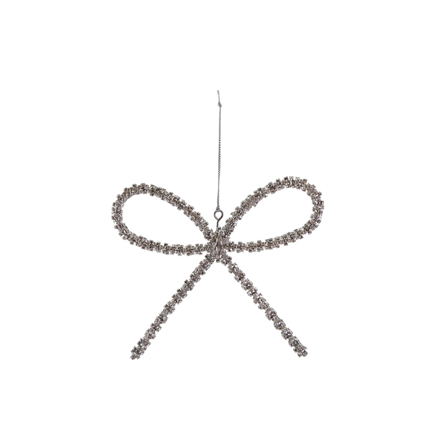 Metal Rhinestone Bow Ornament