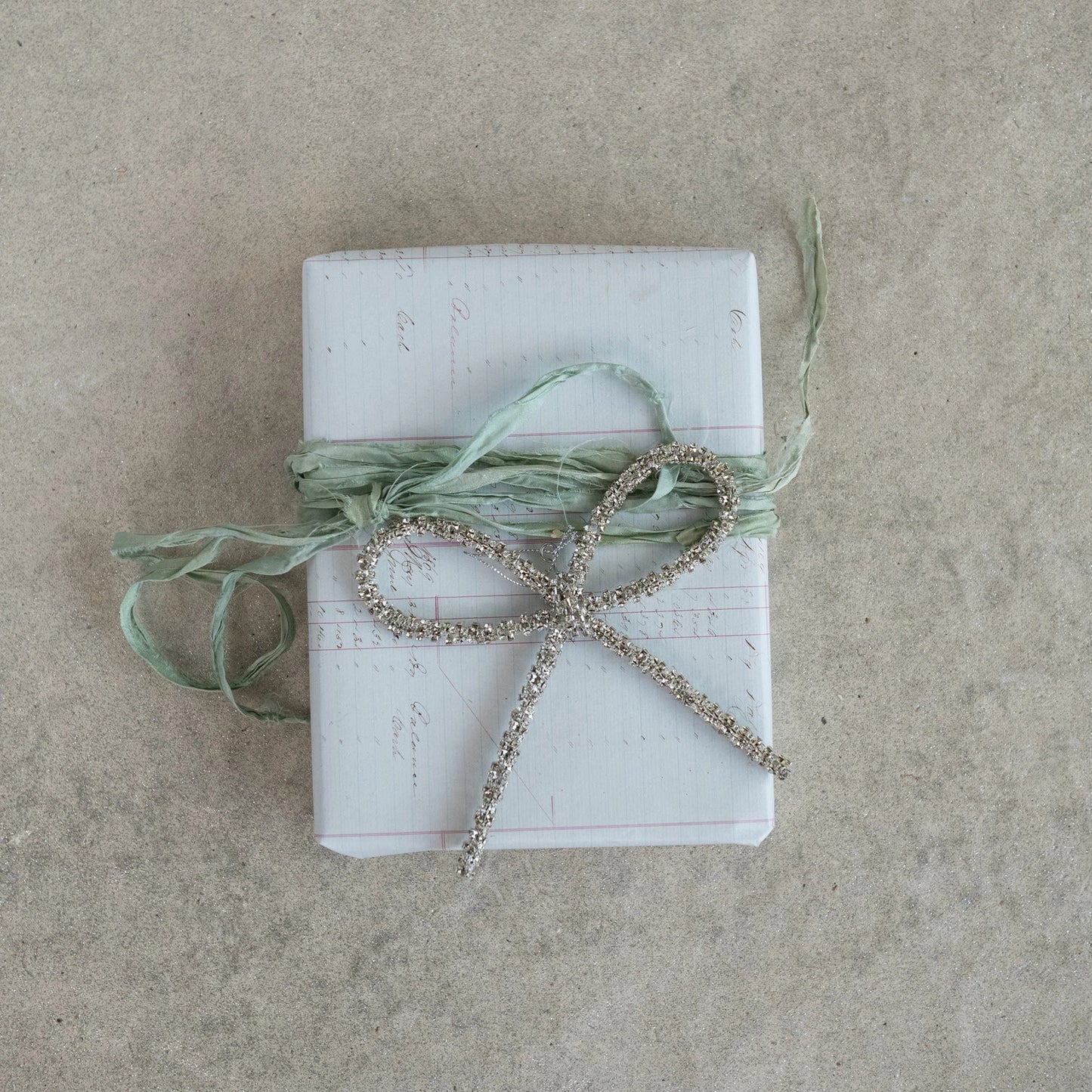 Metal Rhinestone Bow Ornament