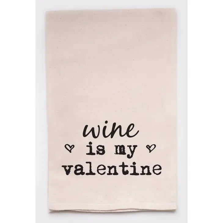 Wine Valentine Tea Towel