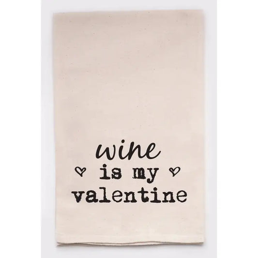 Wine Valentine Tea Towel