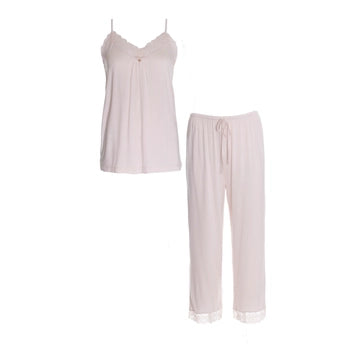 Bamboo Lace Cami & Cropped Pant Set