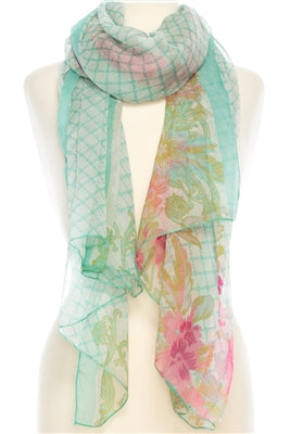 Graphic Print Silk Scarf