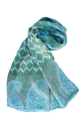 Graphic Print Silk Scarf