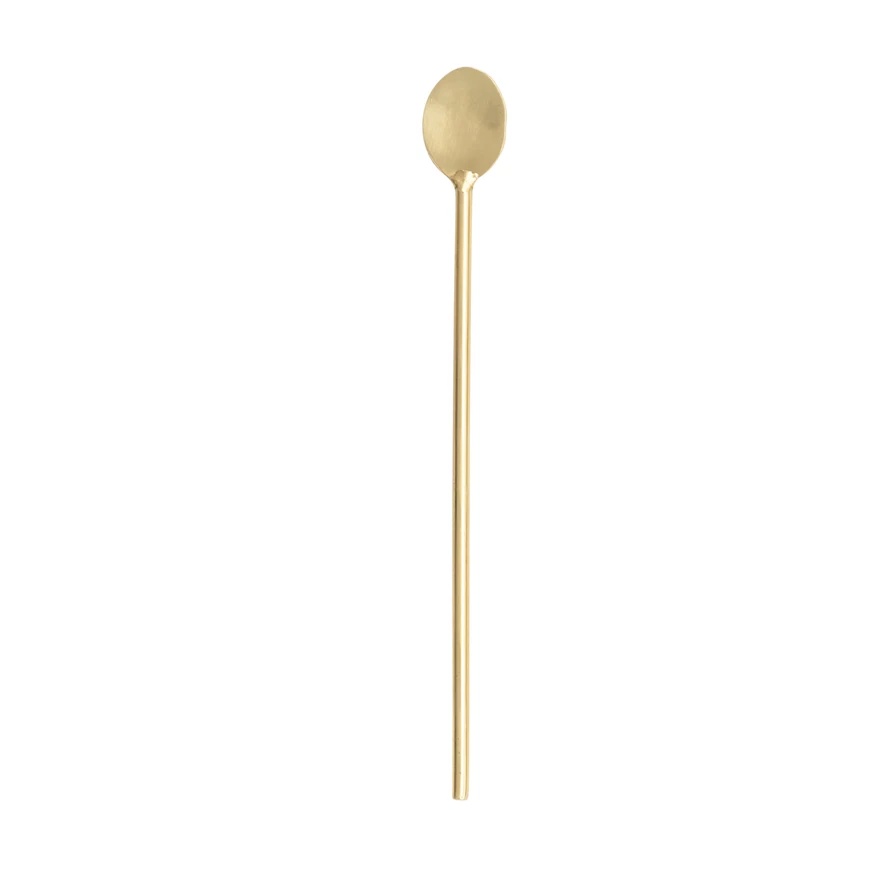 Stainless Steel Cocktail Spoon W/Gold Finish