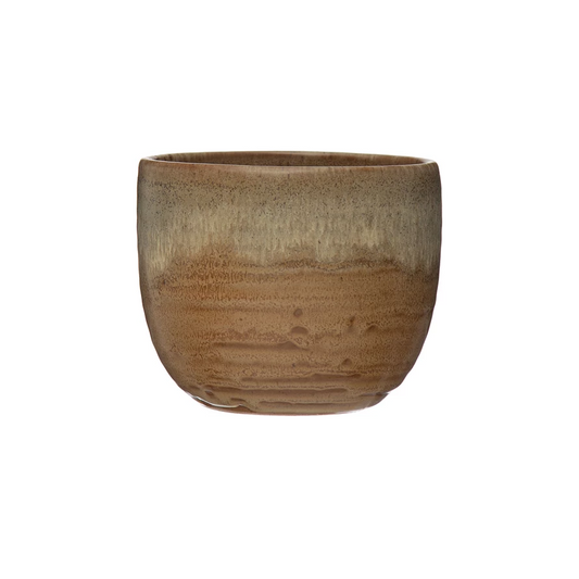 Brown & Cream Glazed Stoneware Mug