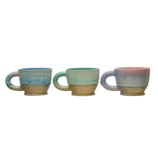 Cheerful Glazed Stoneware Mugs