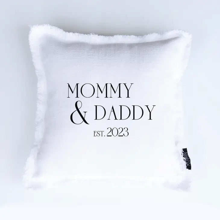 Mommy & Daddy Est 2023 Gift Pillow