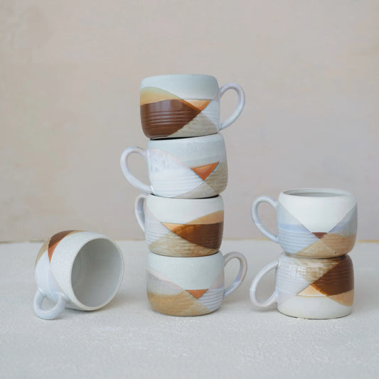 Abstract Design Stoneware Mugs