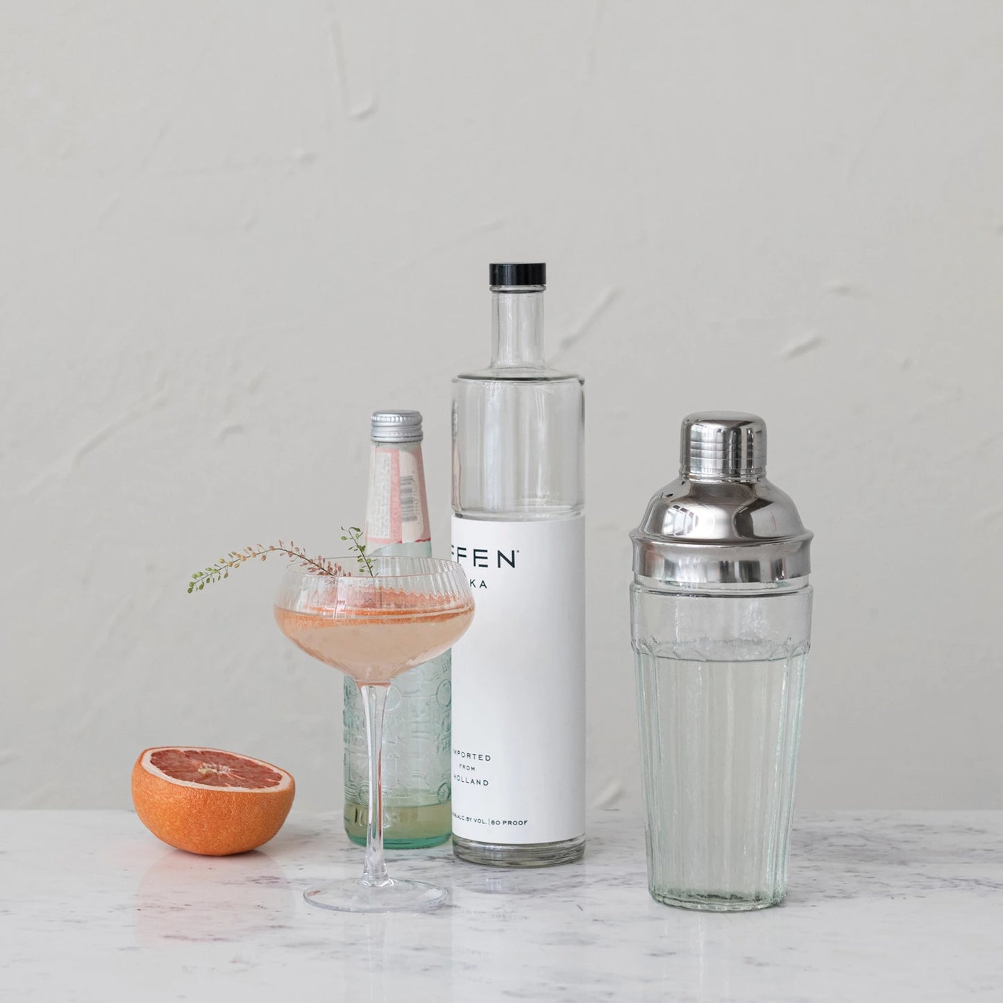 Glass + Stainless Steel Cocktail Shaker